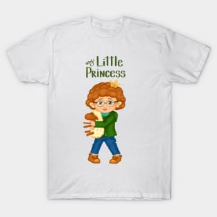 Cute little princess print with a little girl holding a sheep T-Shirt